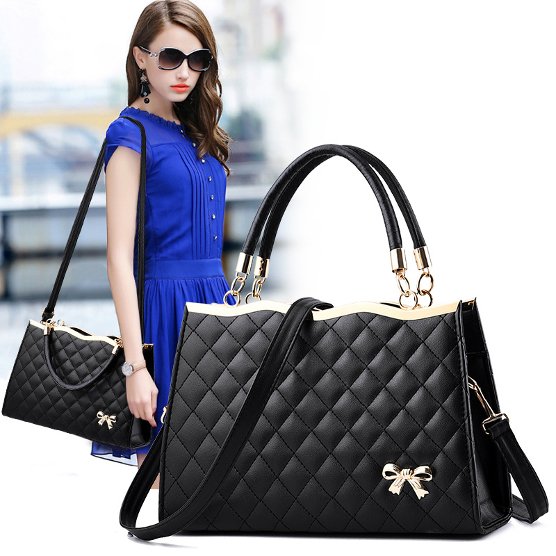 Spring quilted handbag embroidered messenger bag for women